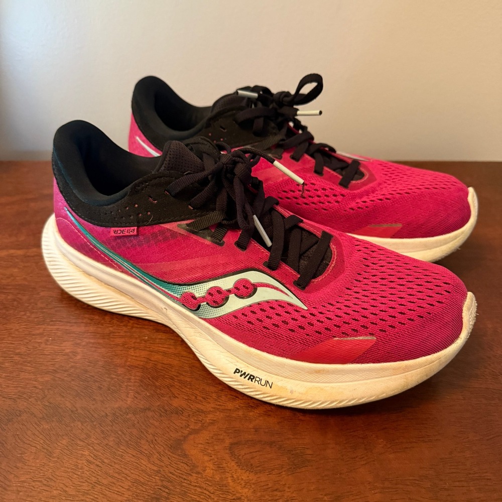 Saucony Ride 16 Women's Running Shoes – Pink – Size 9 - Picture 2 of 6
